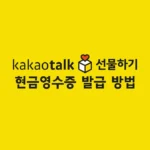 카카오톡 선물하기 현금영수증 발급 방법